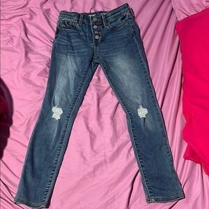 Girls button closure Stylish Blue Denim jegging Jeans
